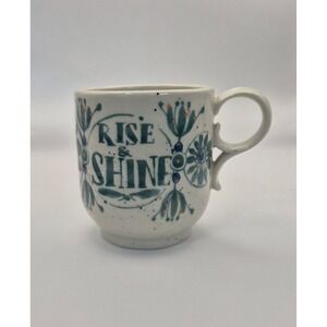 Anthropologie Elevenses Stoneware Mug 'Rise and Shine' Collection Boho Floral